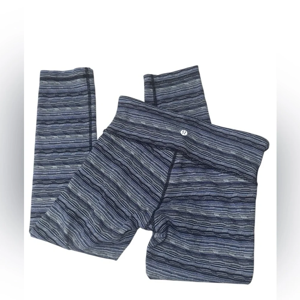 LULULEMON - Wunder Under Crop -  Space Dye Twist Sapphire Blue Multi Sz 4